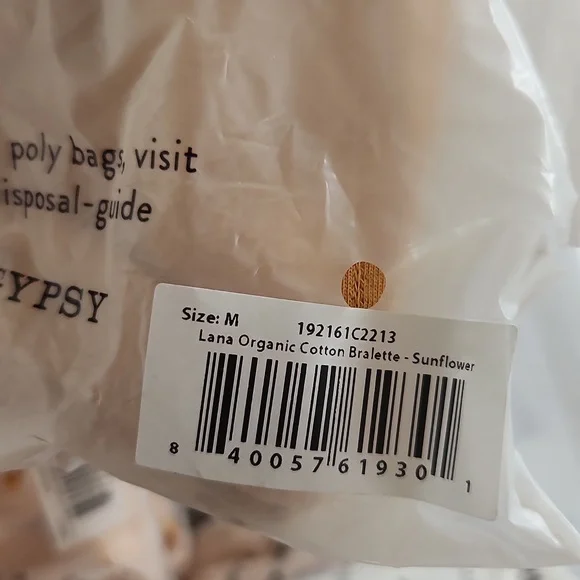 New spell designs Lana organic cotton bralette M sunflower yellow saffron bra - Picture 13 of 16